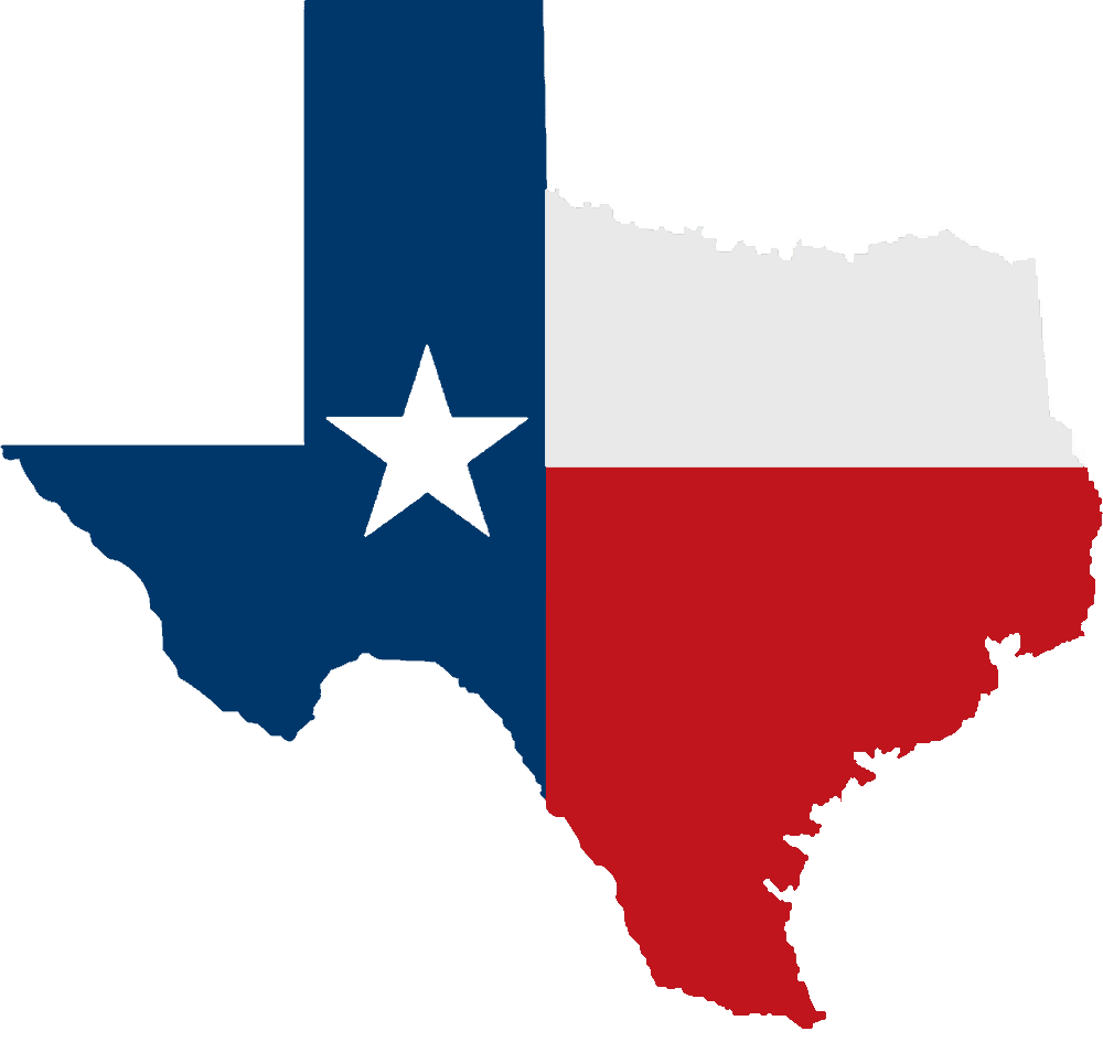 Texas flag map