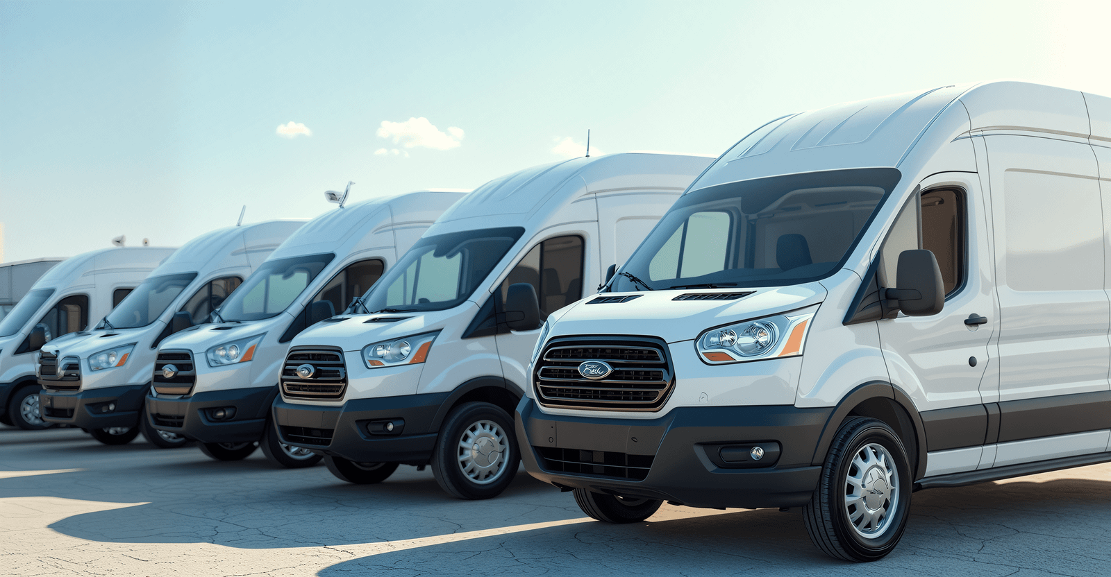 Row of fleet vans
