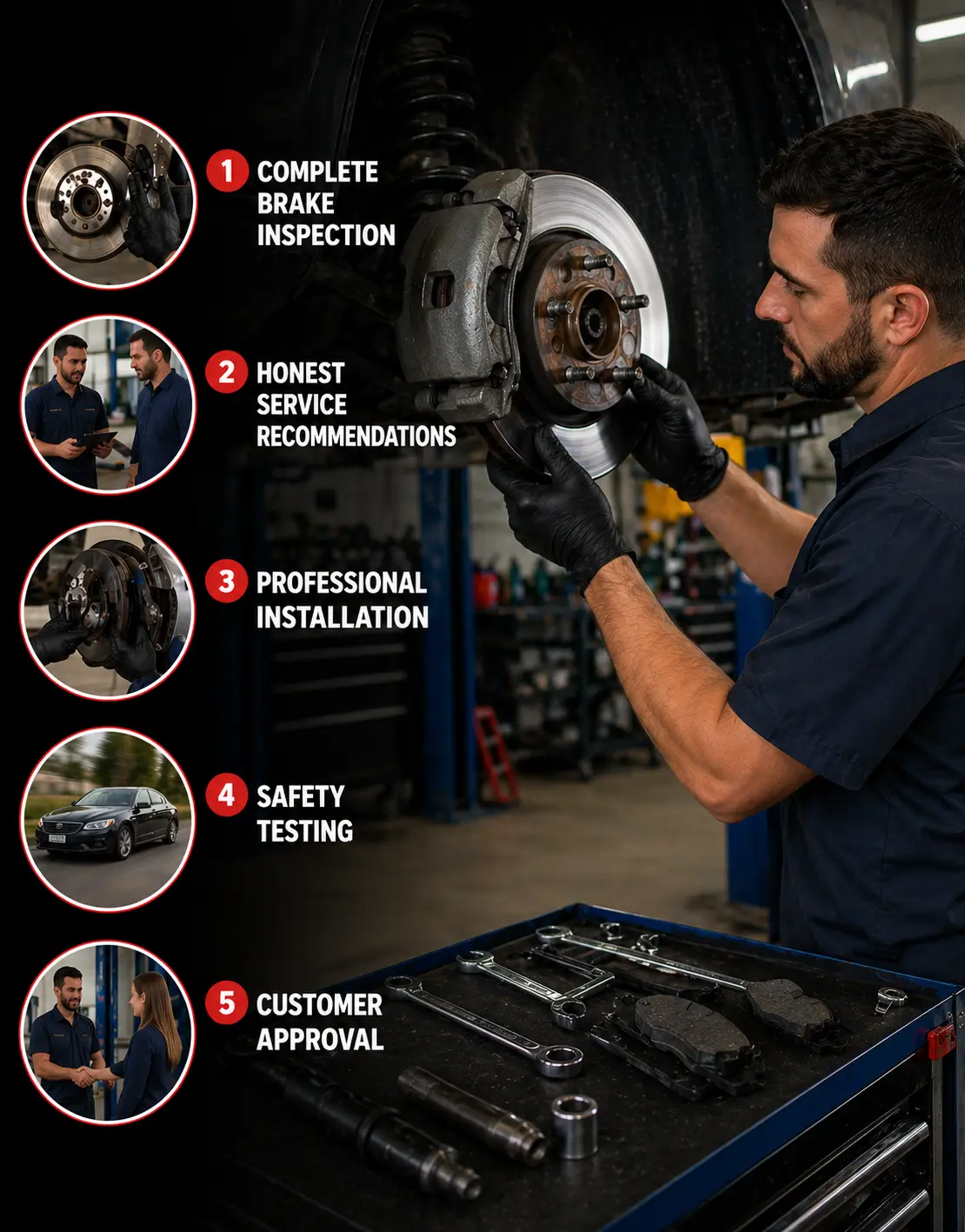 Professional Brake Pad Replacement Process in Plano