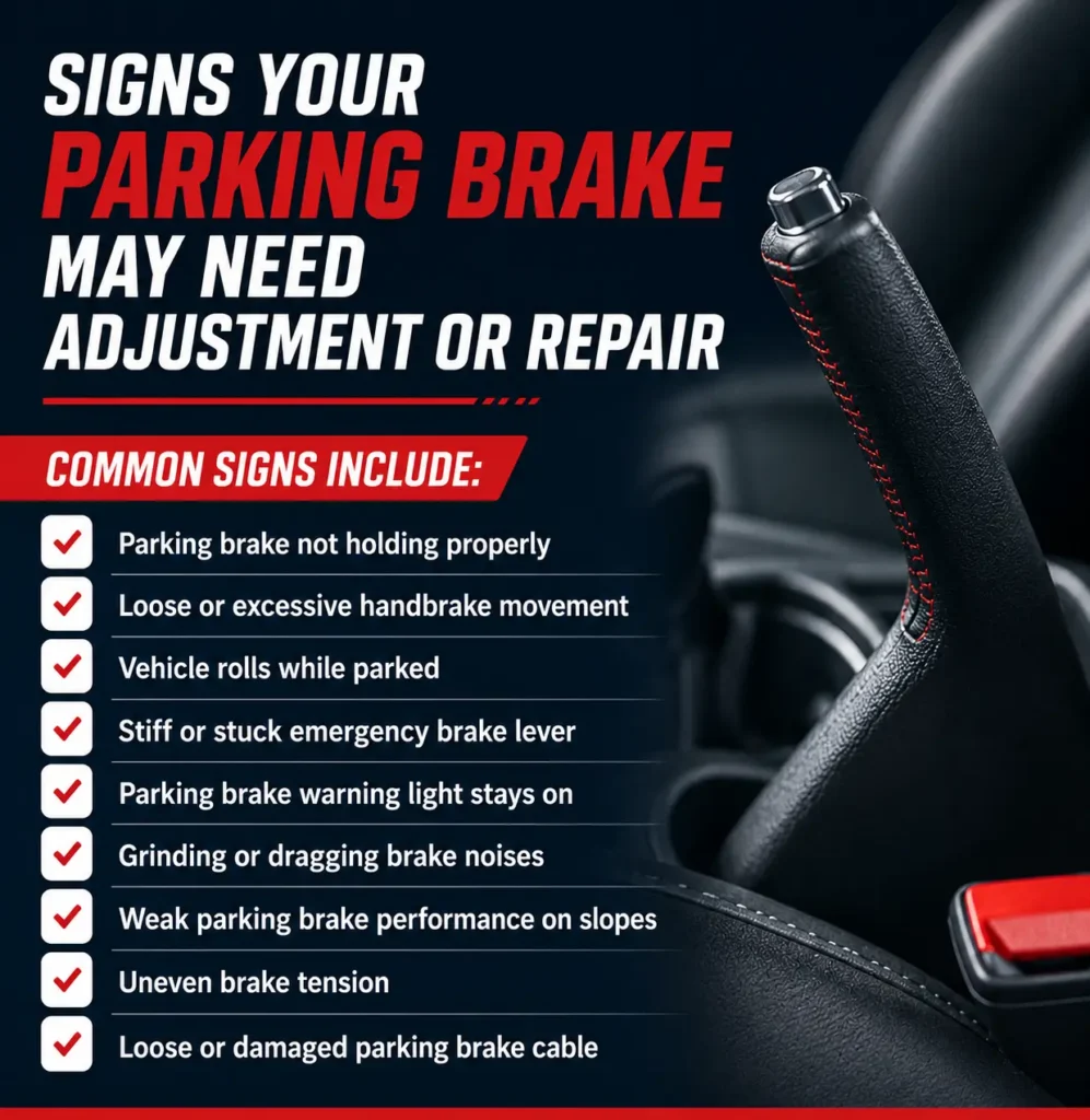 Sign of Parking Brake Adjustment & Repair in Plano