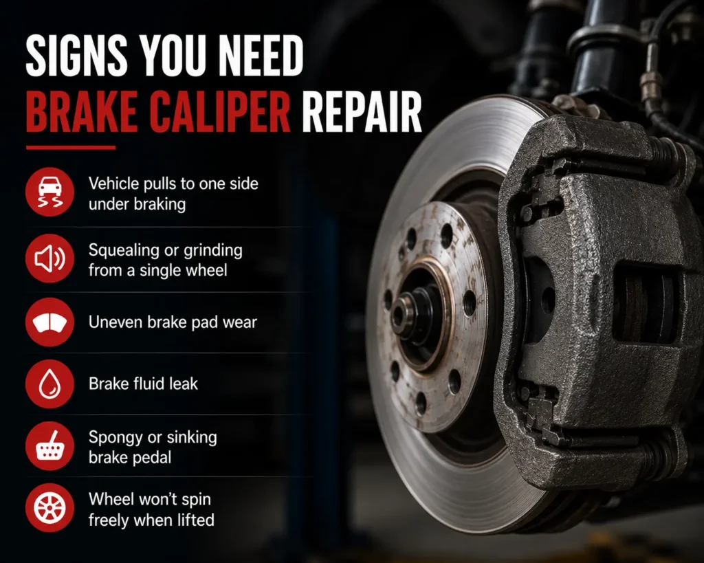Signs You Need Brake Caliper Repair Plano