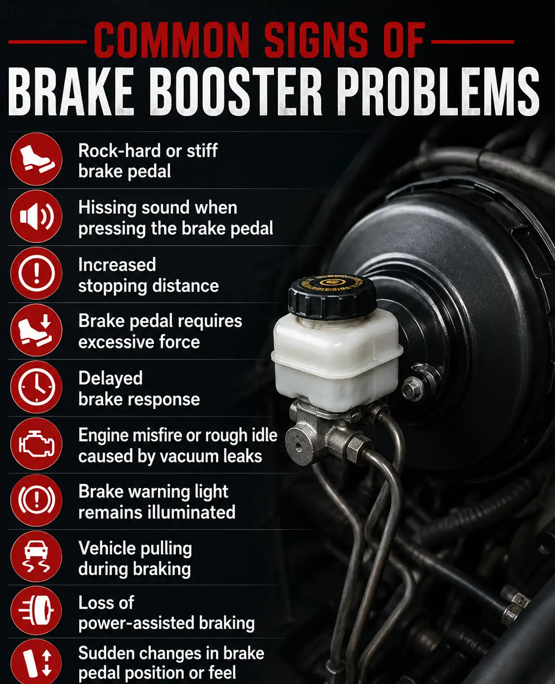 brake booster repair plano signs