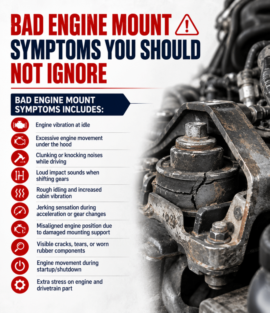 bad engine mounting symptoms