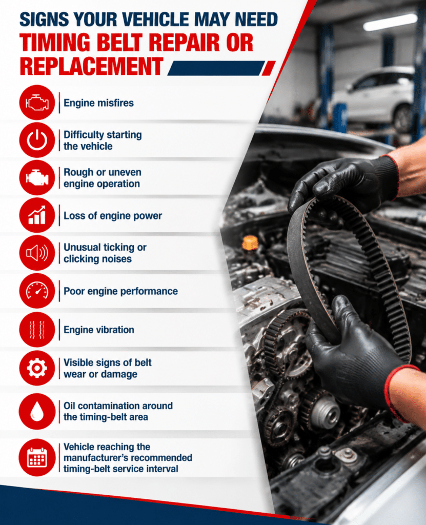 warning signs your vehicle need timing belt repair or replacement