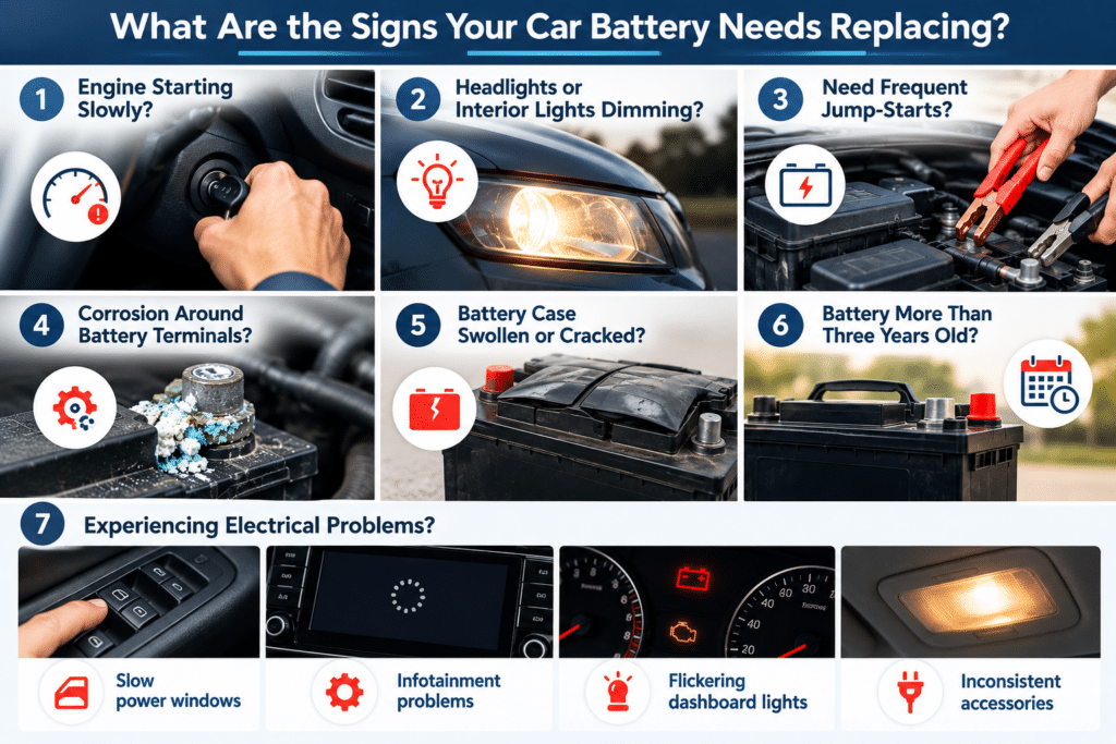 warning signs car need battery replacement