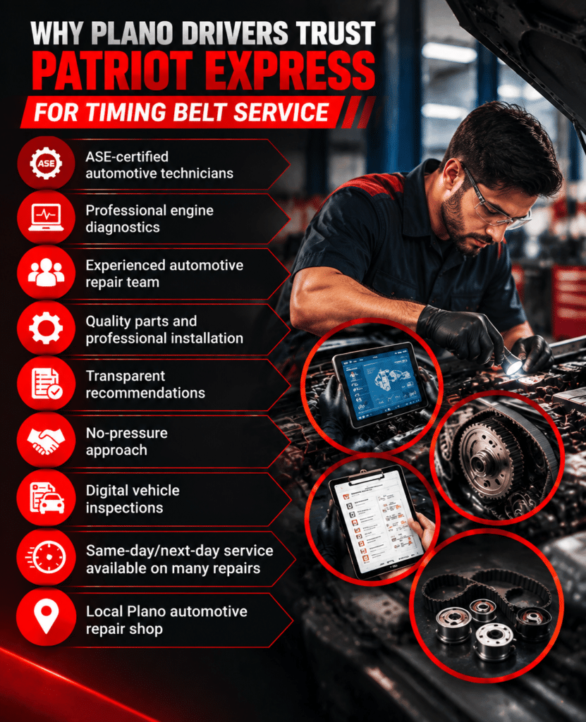 why choose patriot express for timing belt service