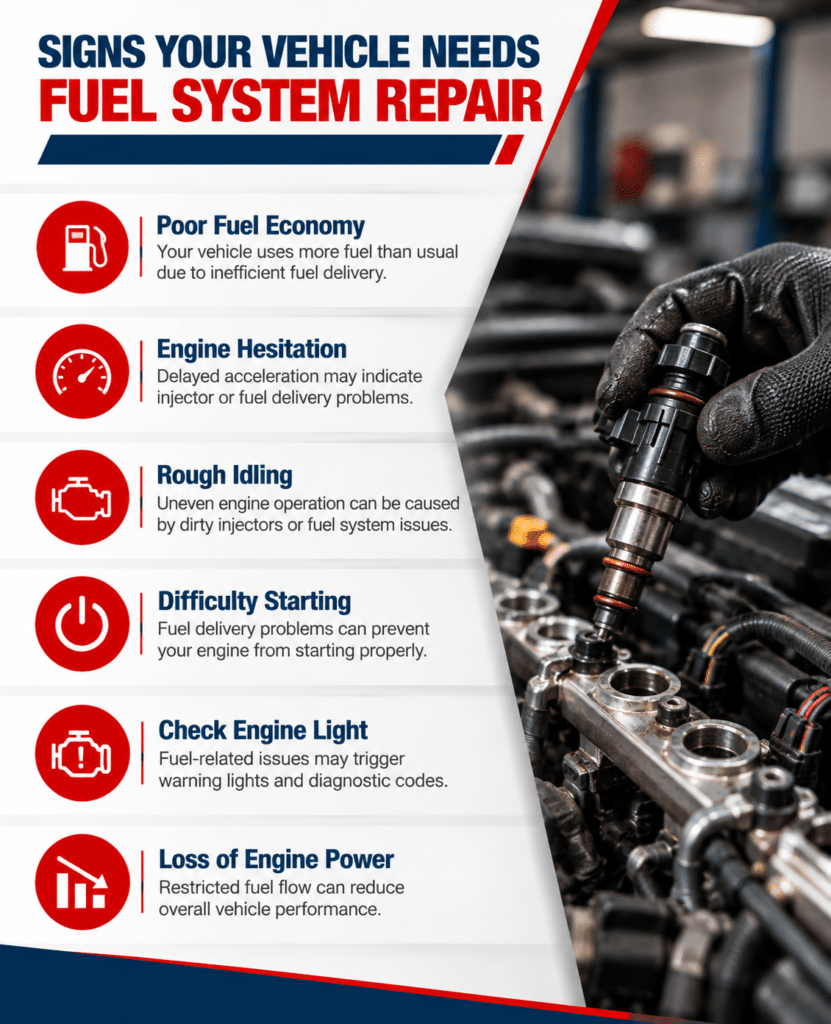 fuel system warning signs