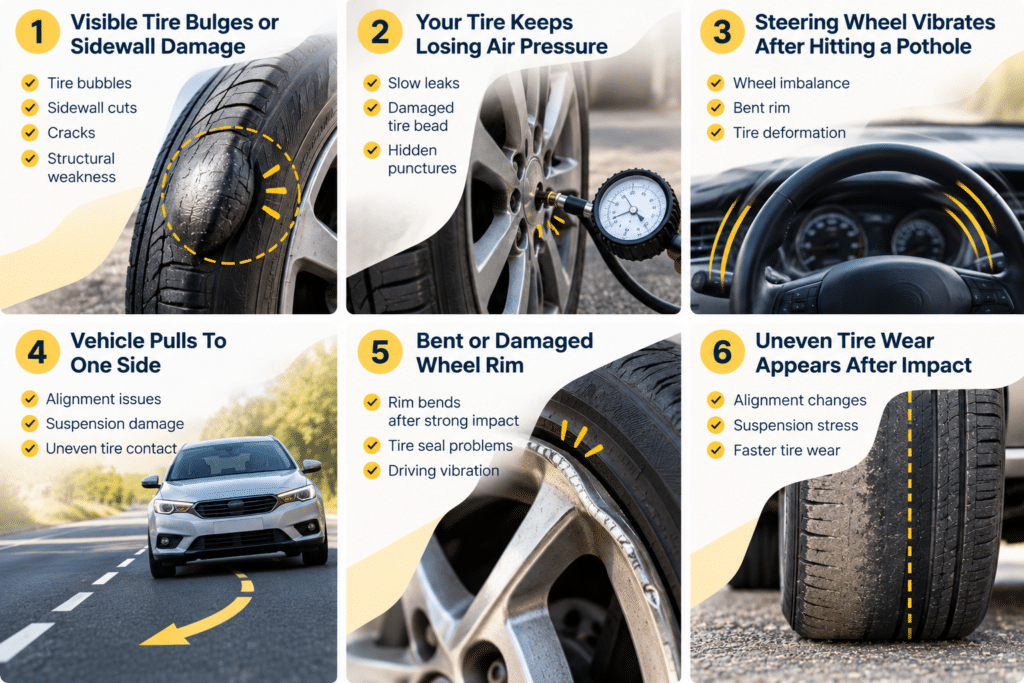 Signs Your Tire Is Damaged By A Pothole