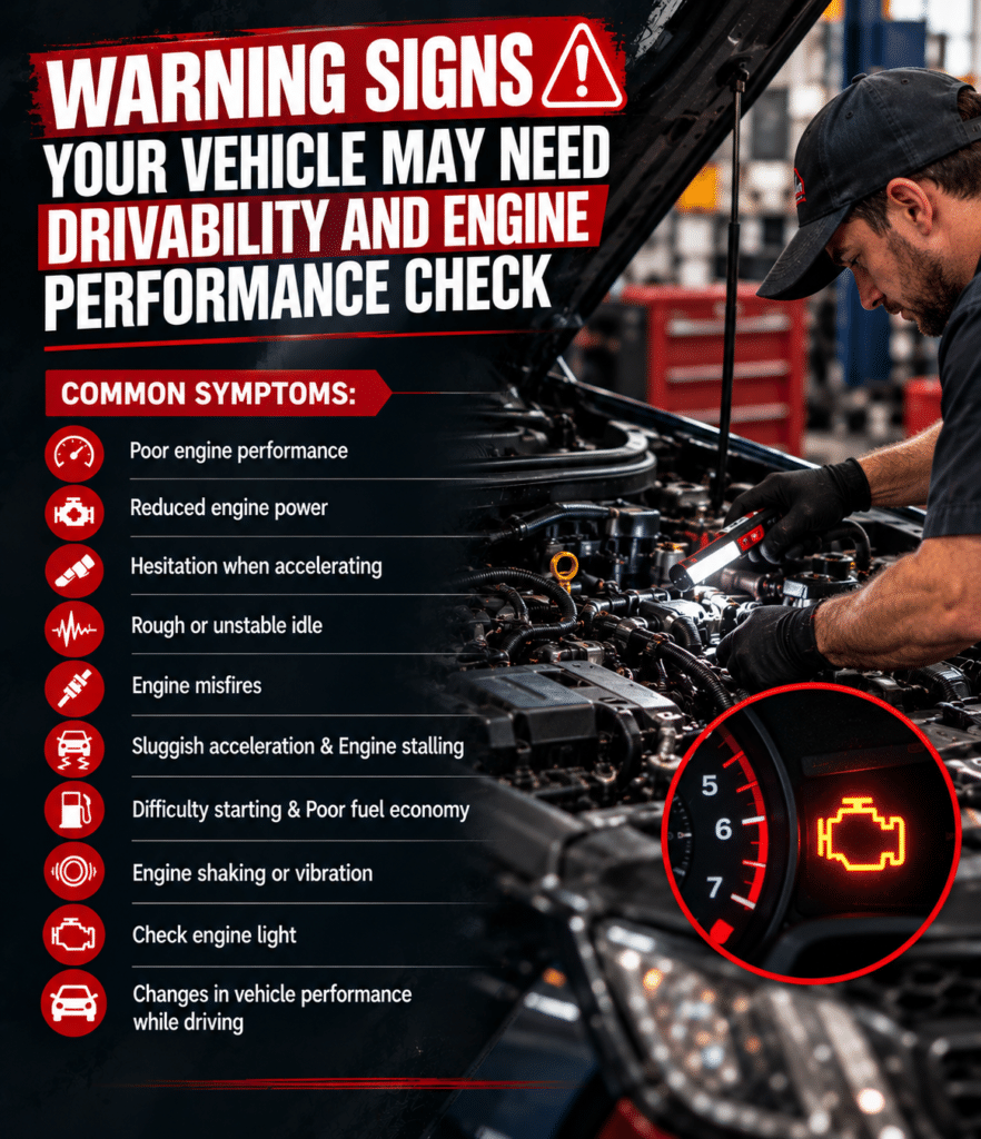 drivability and engine performance check plano