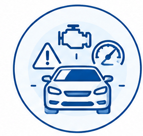 Identify engine repair symptoms including warning lights, noises, and vehicle performance changes